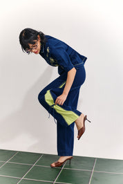 Indigo Neon Peplum Co-ord