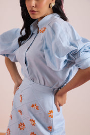 Sania Chadha in Blue Serenity Co-ord Set