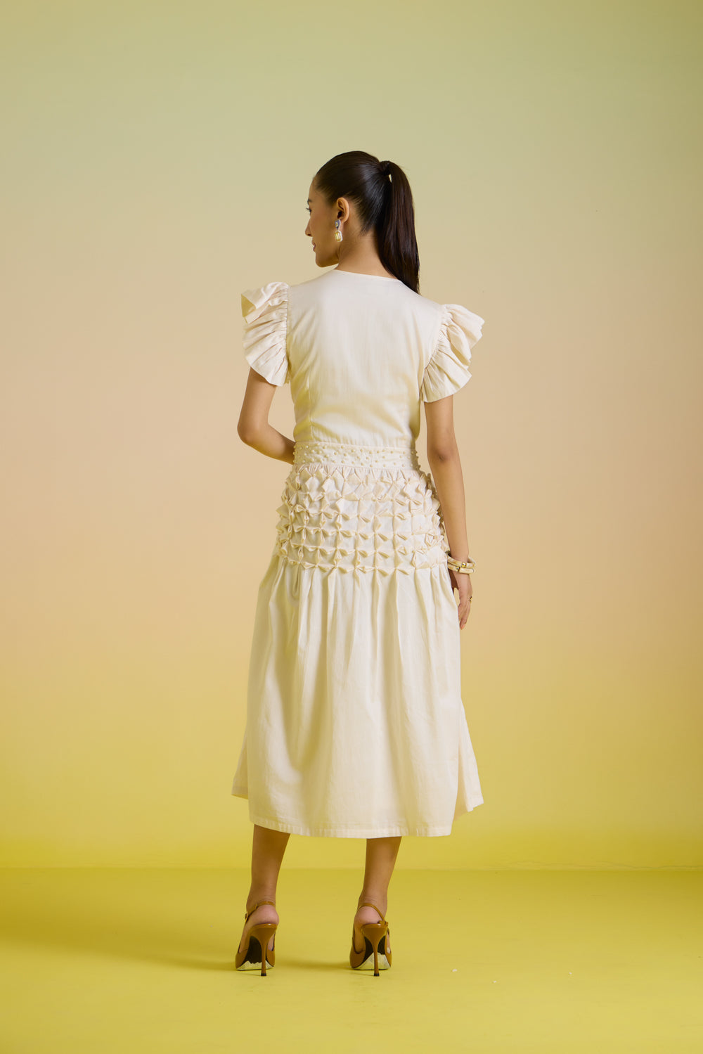 Vanilla Smocked Pearl Dress