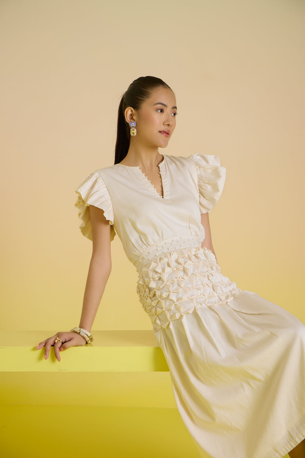 Vanilla Smocked Pearl Dress