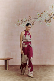 Merlot Halter Neck Jumpsuit