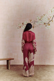 Merlot Shirt Co-ord Set With Belt