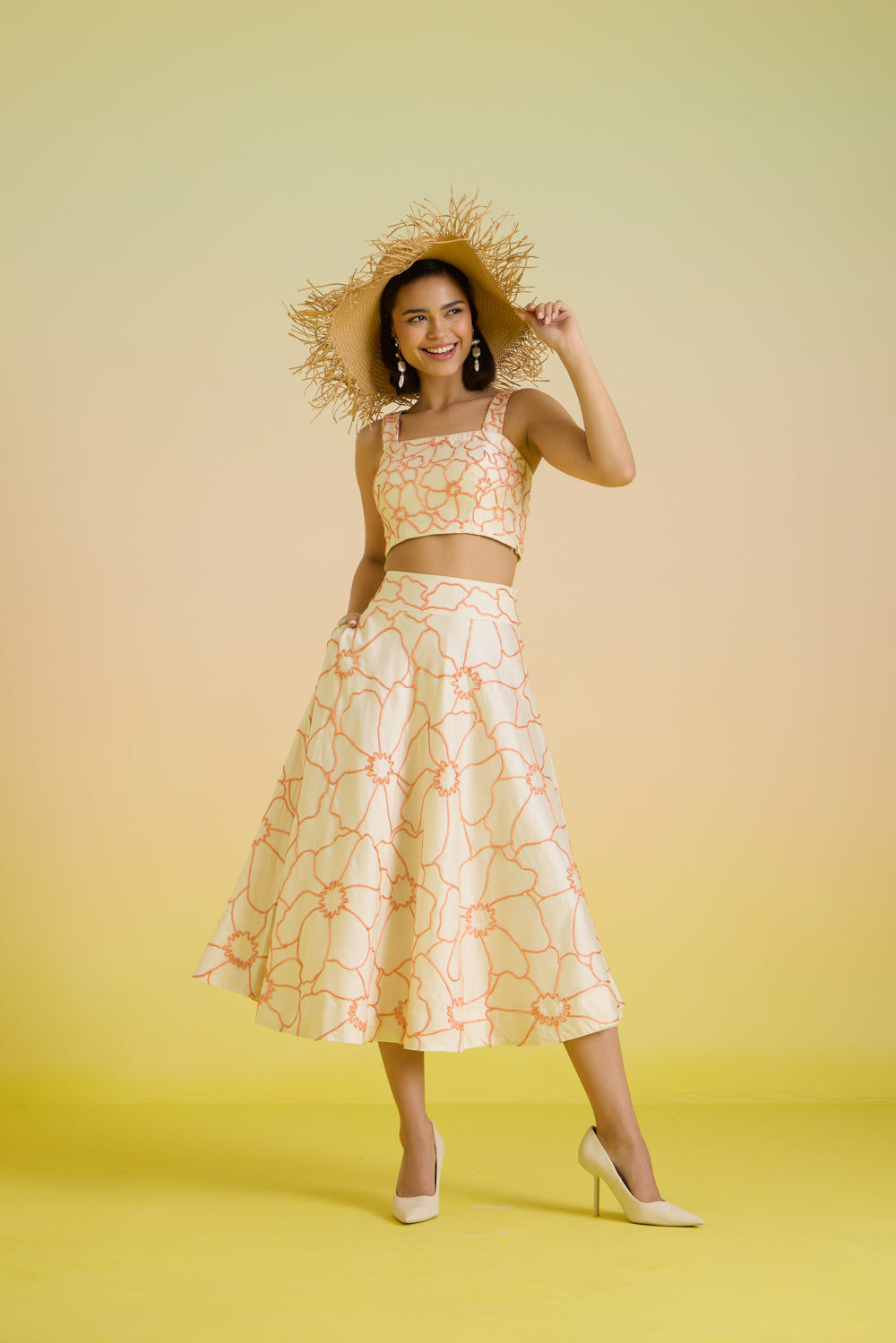 Ivory Dusk Embroidered Co-ord Set