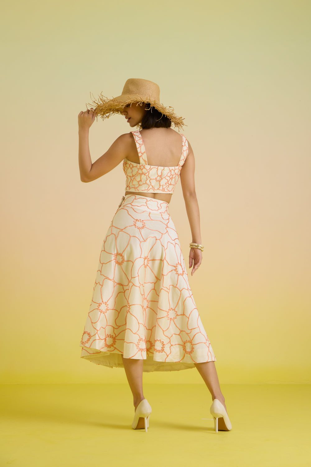 Ivory Dusk Embroidered Skirt