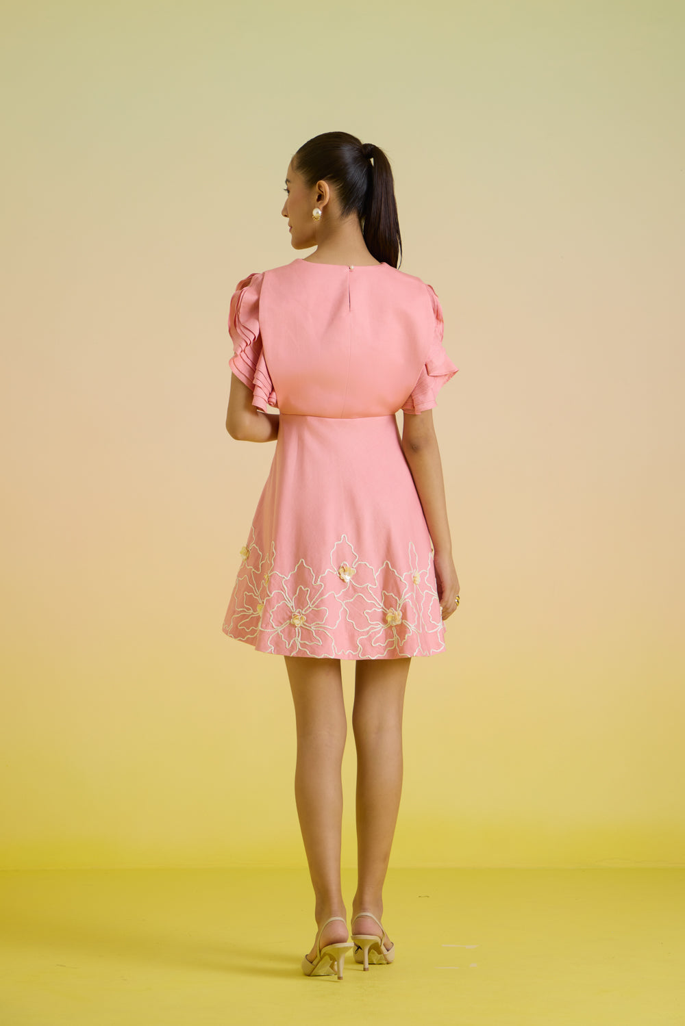 Rosé Petal Embroidered Dress