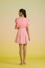Rosé Petal Embroidered Dress