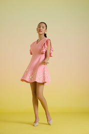 Rosé Petal Embroidered Dress