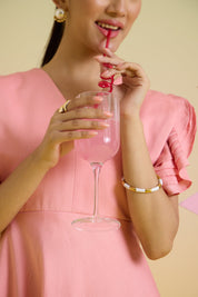 Rosé Petal Embroidered Dress