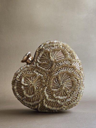 Gold Floral Heart Bag