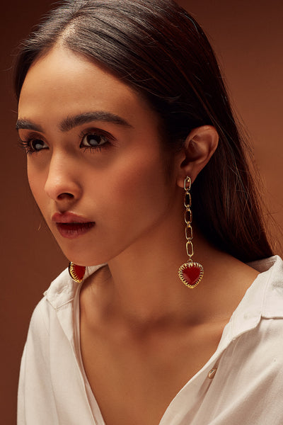 Heart Dangler Earrings