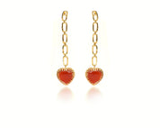 Vineeta Singh in Heart Dangler Earrings