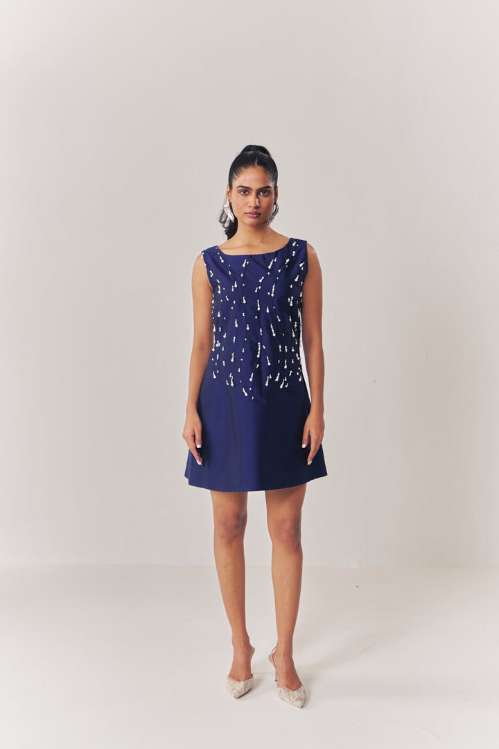 Sapphire Sparkle A line Dress