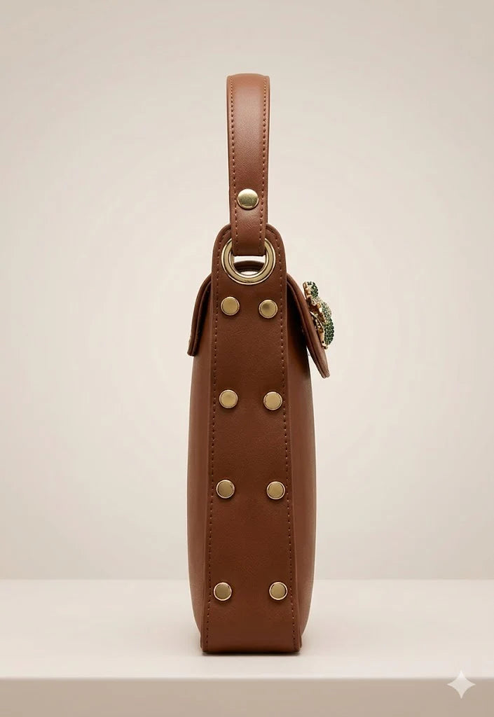 Bee Bling Bag Tan & Green