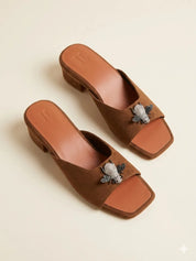 Suede Bee Heels Tan