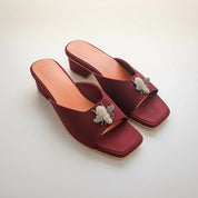 Suede Bee Heels Burgundy