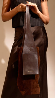 Cocoa Suede Shoulder Bag