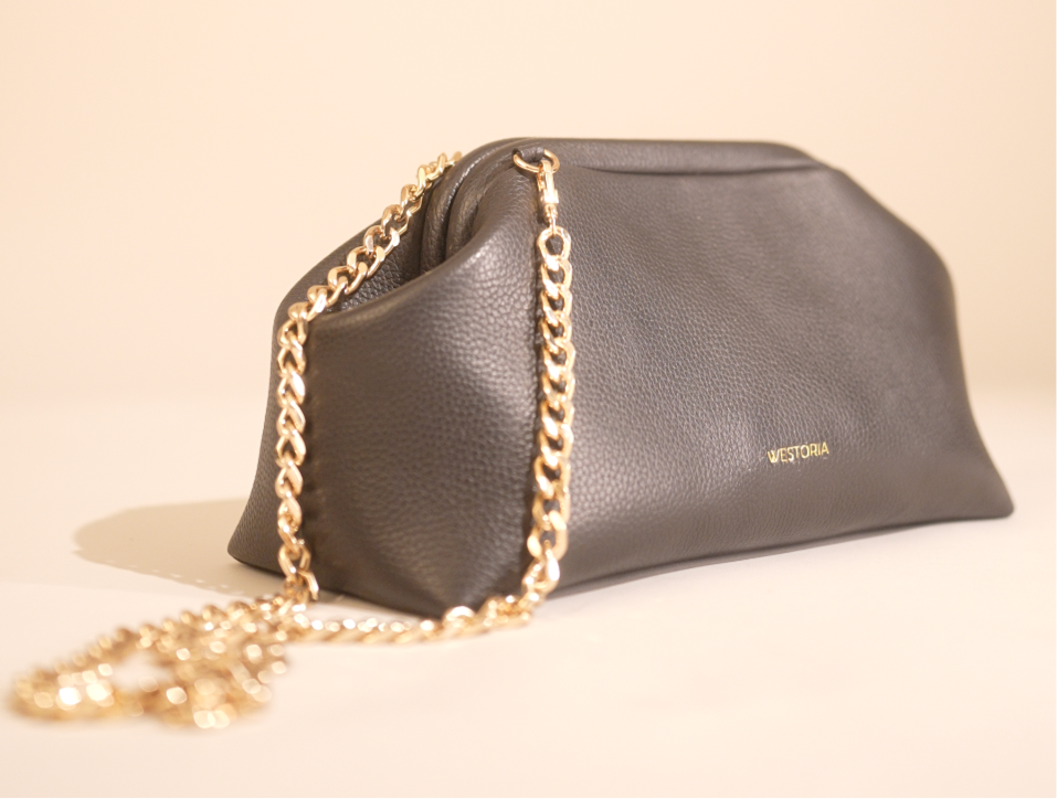 Westoria Black Pebbled Clutch Slingbag