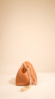 Westoria Tan Pebbled Clutch & Slingbag