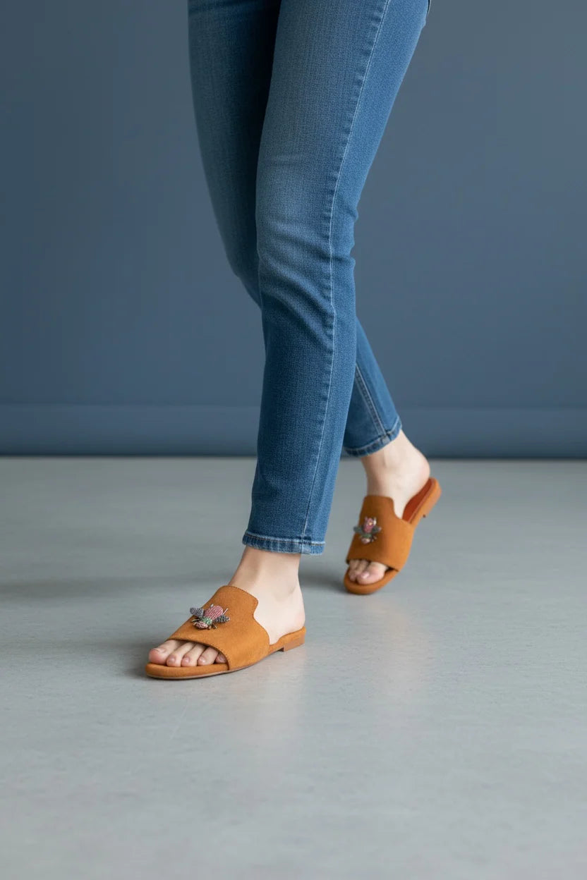 Suede Bee Mules Footwear