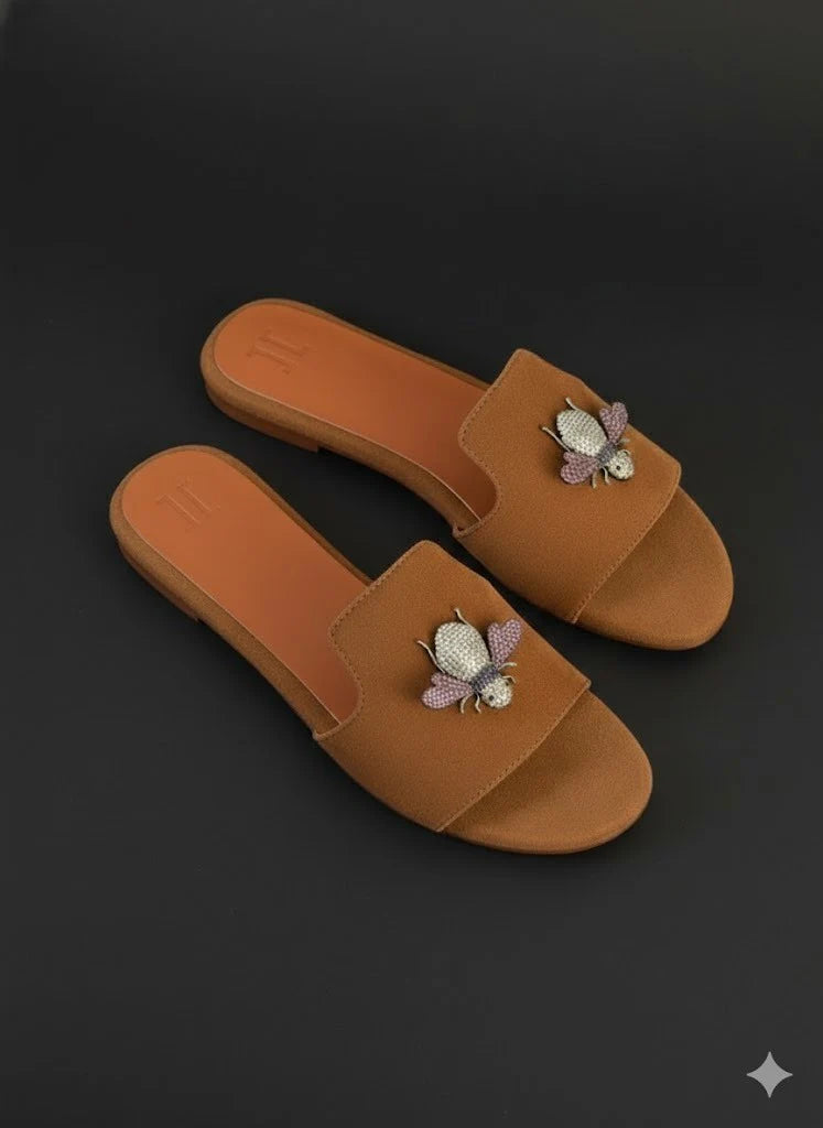 Suede Bee Mules Footwear