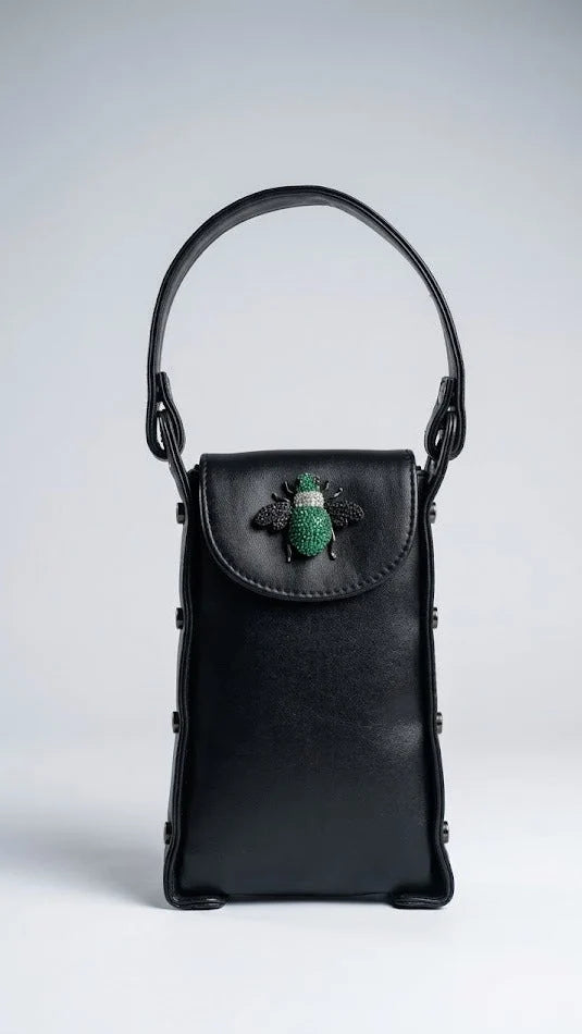 Bee Bling Bag Black & Green Bee