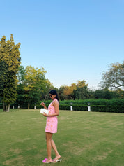Divya Bopanna in Pintuck Petal Dress