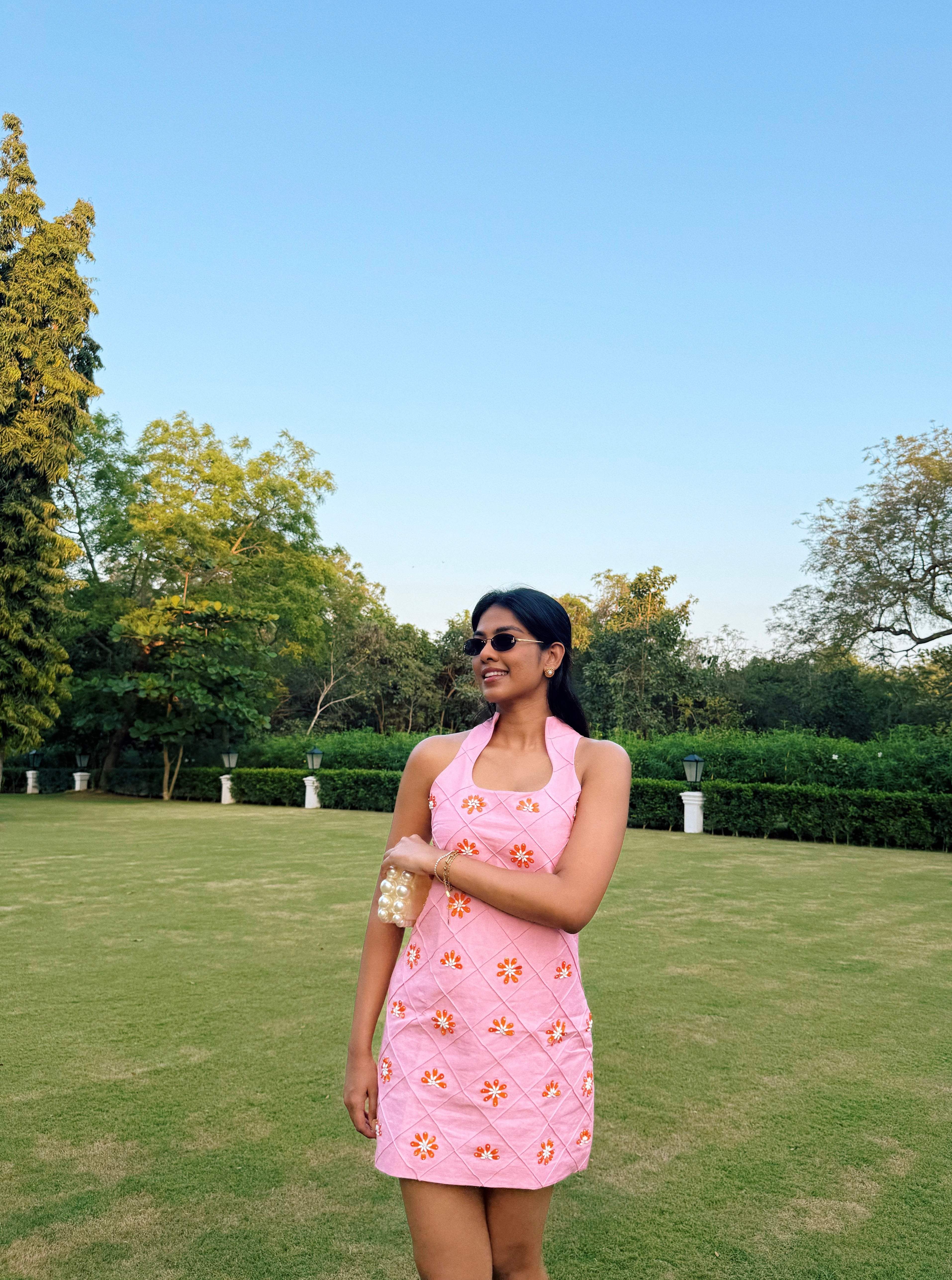 Divya Bopanna in Pintuck Petal Dress