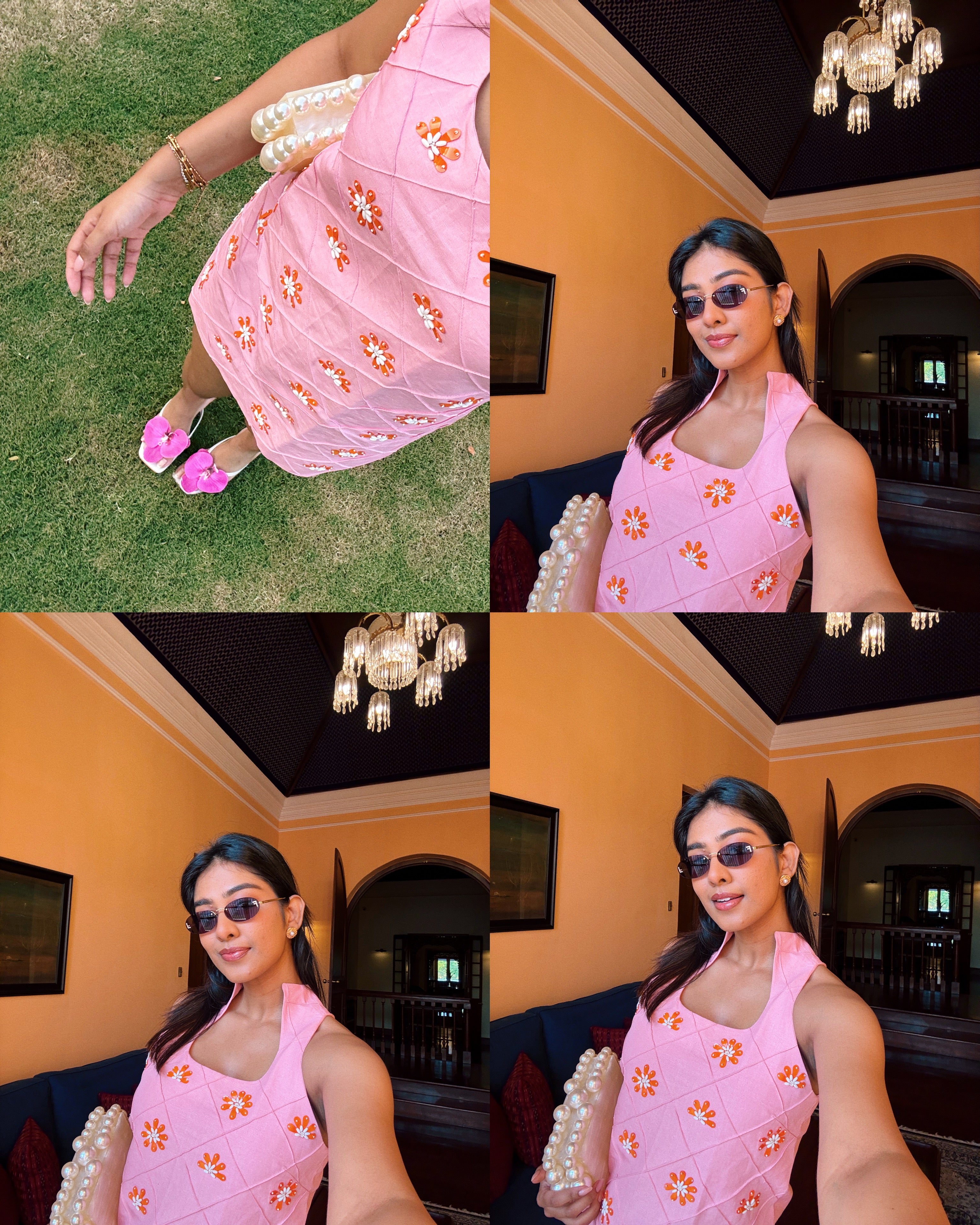Divya Bopanna in Pintuck Petal Dress