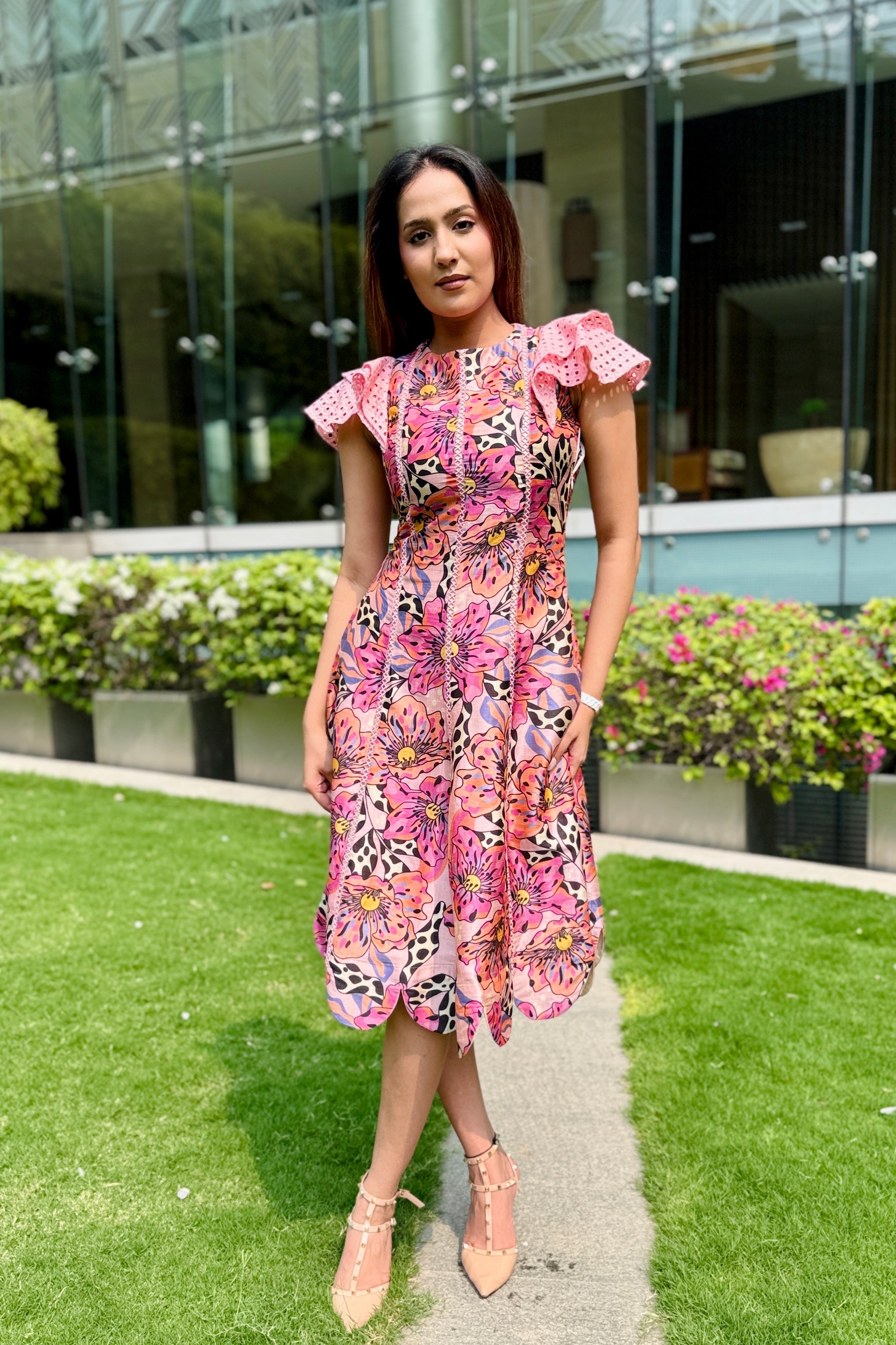 Orchid Scalloped Dress