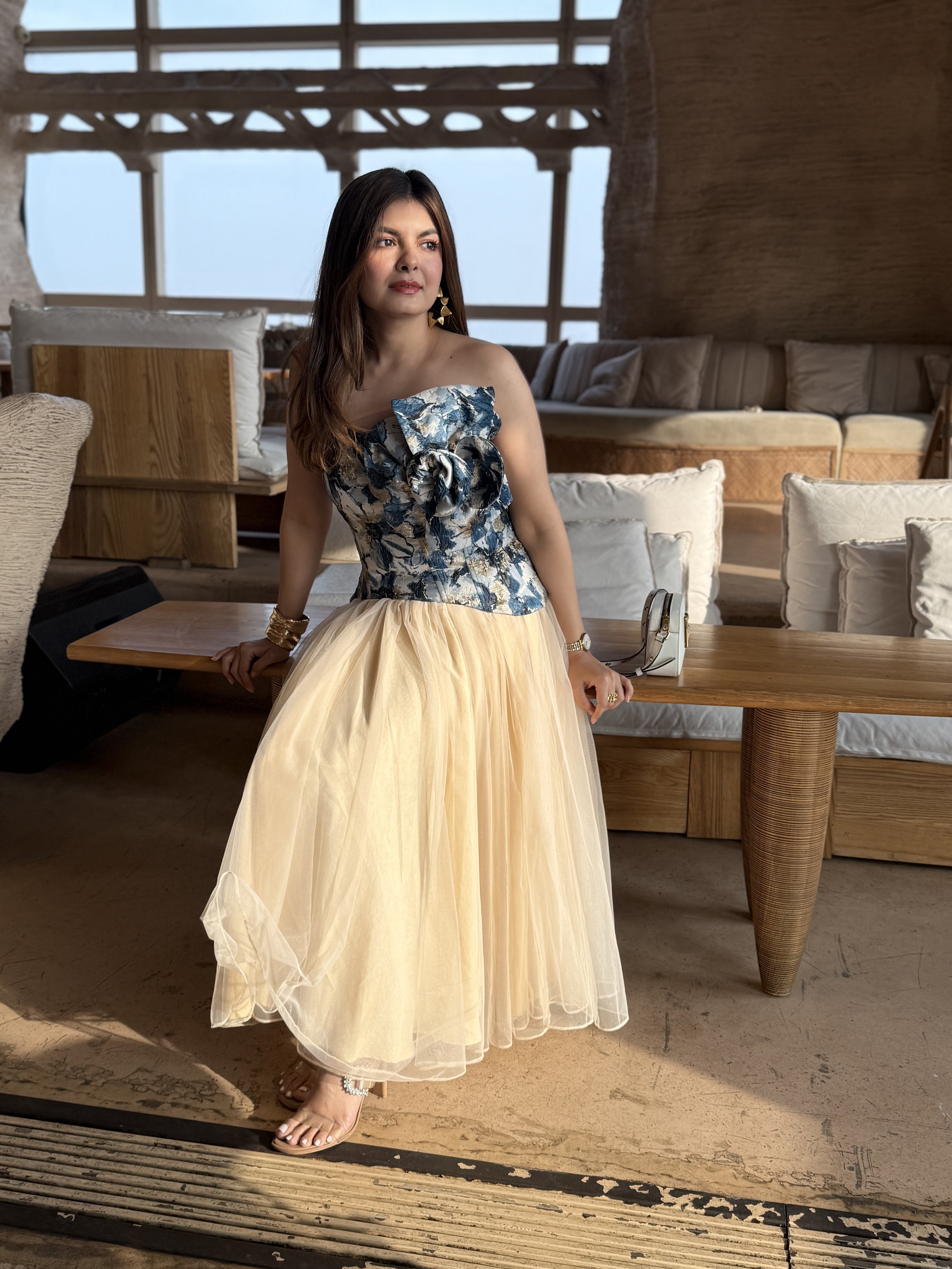 Mehndi Jashnani in Gilded Corset Co-ord