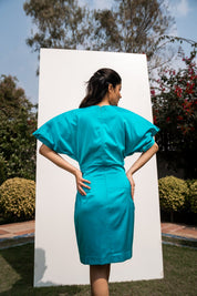 Enchanted Satin Cowl Neck Dress