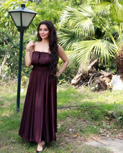 Jai Madaan in Our Merlot Box Pleat Maxi Dress