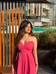 Pink Sweetheart Neckline Jumpsuit