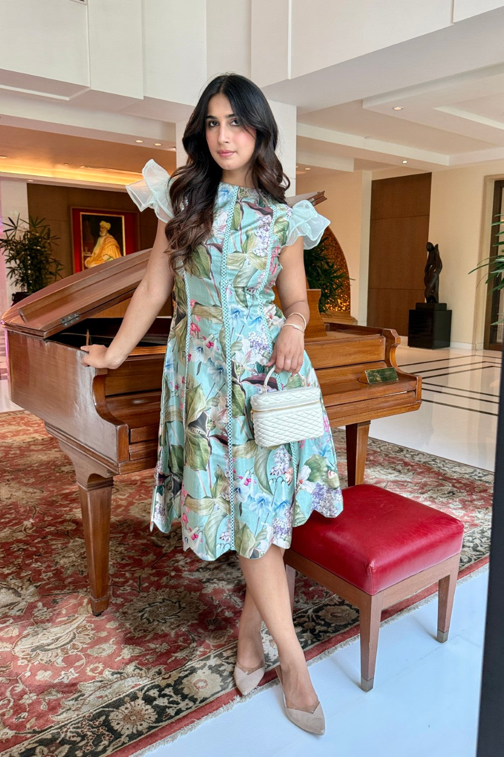 Felicia Scalloped Midi Dress