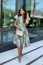 Felicia Scalloped Midi Dress