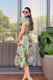 Felicia Scalloped Midi Dress