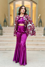 Marissa Embroidered 3pc Cape Set