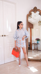 Kushnaz Turner in Blue Serenity Co-ord Set