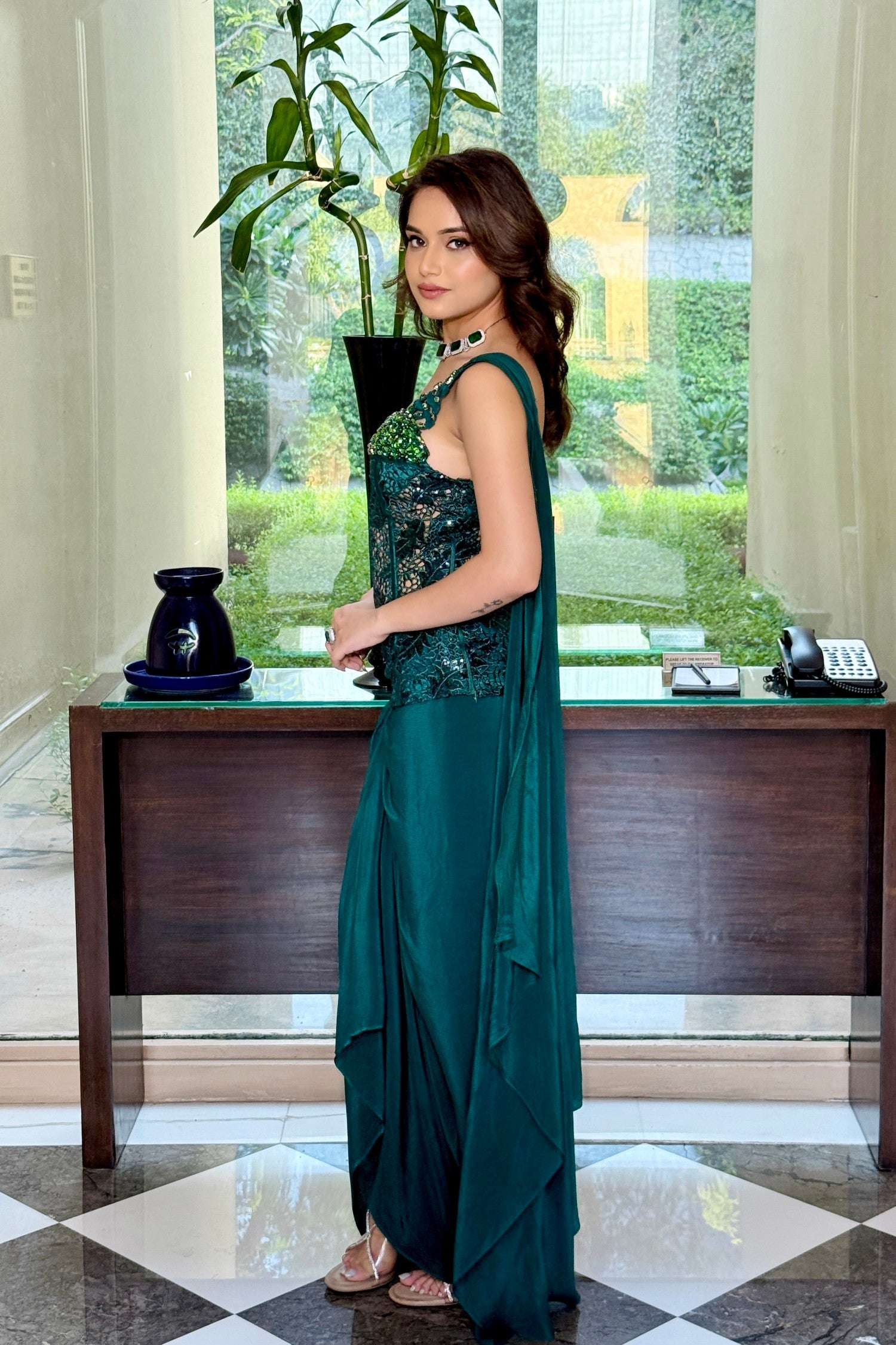 Enigma Green Corset Top