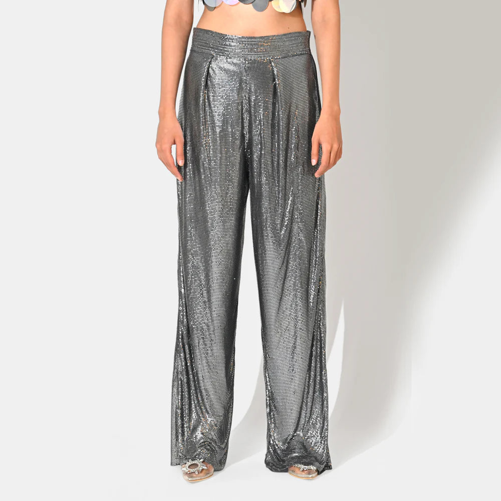 Iris Metallic Grey Chainmail Co-ord Set