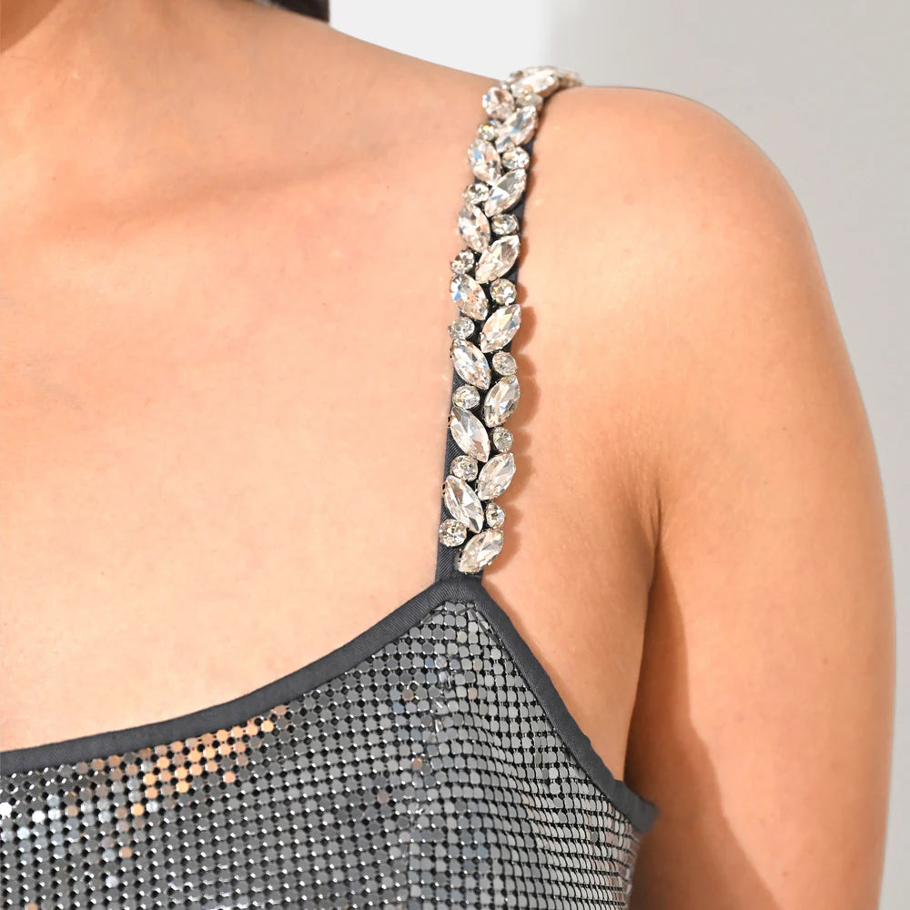 Iris Metallic Grey Chainmail Co-ord Set