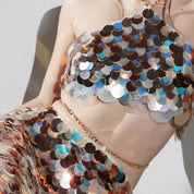 Isla Metallic Sequin Halter Co-ord Set