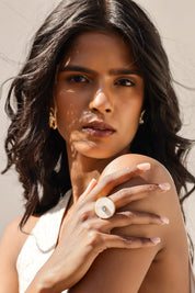 Iraa Mother of Pearl Crystal Ring