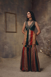 Zaria Antique Embellished Sharara Set