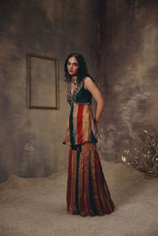 Zaria Antique Embellished Sharara Set
