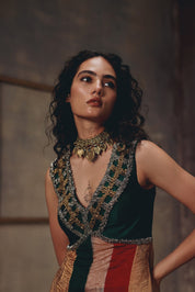 Zaria Antique Embellished Sharara Set