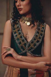 Zaria Antique Embellished Sharara Set