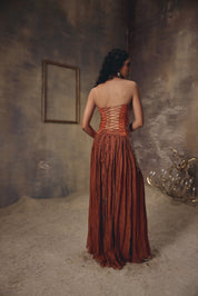 Burnt Saffron Embroidered Sharara Set