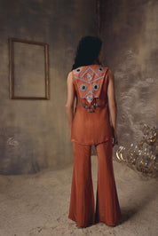 Riva Rust Metal Embellished Co-ord Set