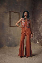 Riva Rust Metal Embellished Co-ord Set